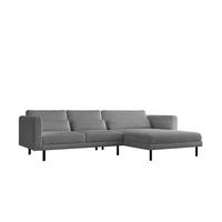 ECKSOFA Agada In Poso - Grau, Holzwerkstoff/Textil (281/174cm) - Fun Möbel