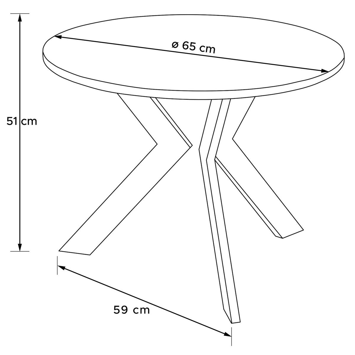 COUCHTISCH LARDA Kaffeetisch - Weiß, Holzwerkstoff/Metall (65/65/51cm) - KONSIMO®