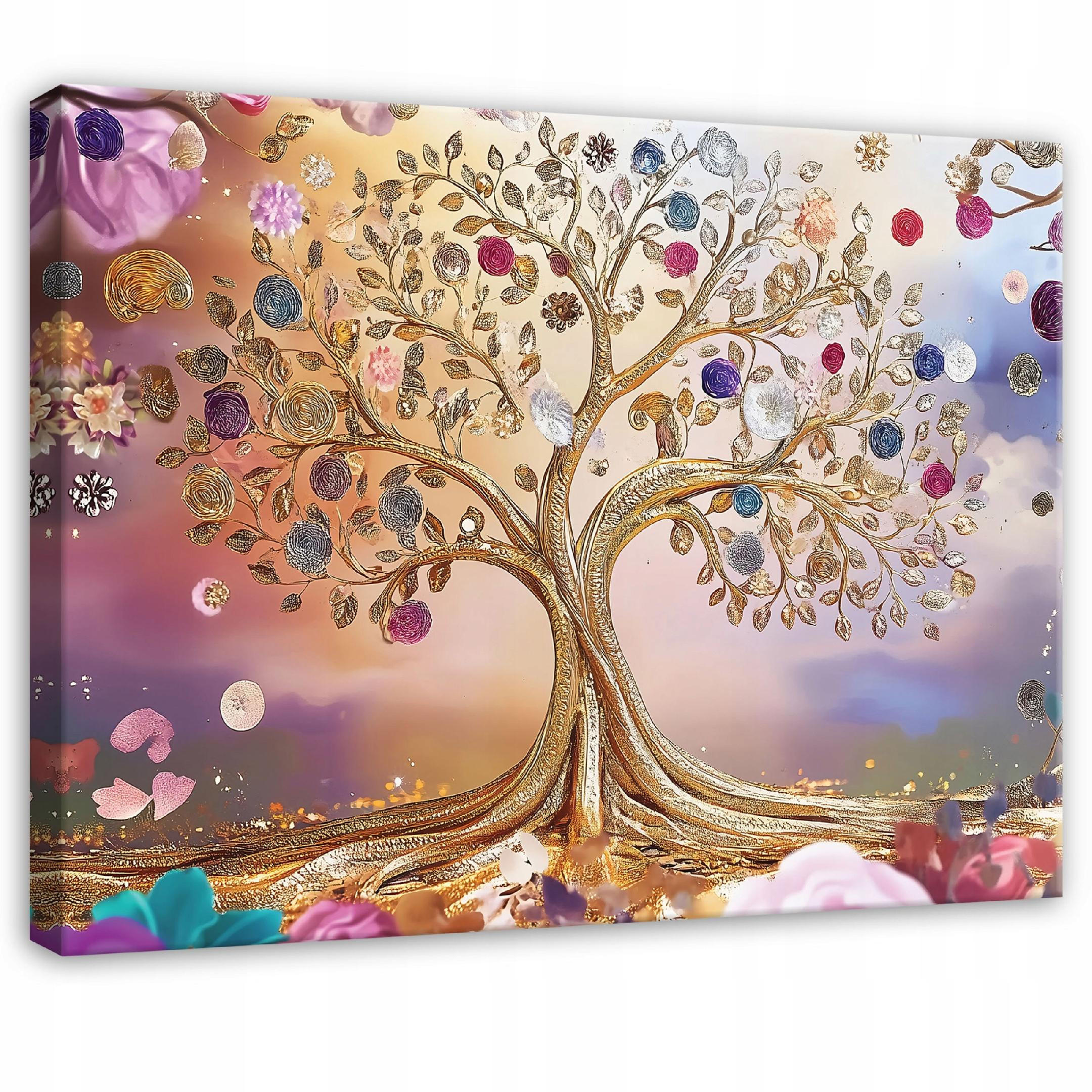 LEINWAND BILDER Abstrakt Blumen Bunt Modern Wohnzimmer 100x70 - Multicolor, Holzwerkstoff (100/70cm) - Wallarena