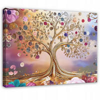 LEINWAND BILDER Abstrakt Blumen Bunt Modern Wohnzimmer 60x40 - Multicolor, Holzwerkstoff (60/40cm) - Wallarena