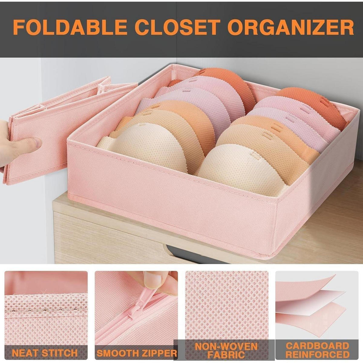 SCHUBLADEN Organizer 15-teiliges Set Rosa - Rosa, Textil (15/9/30cm)