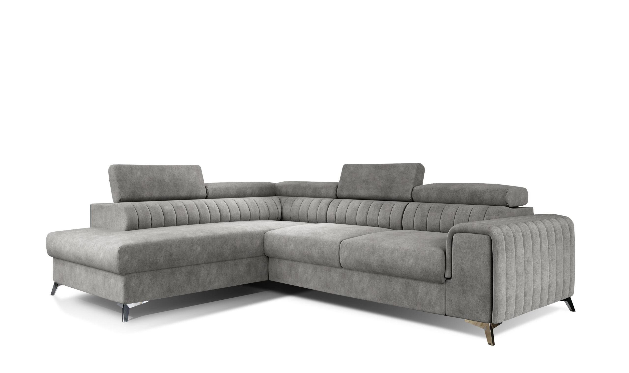 ECKSOFA - OLIVIER (Links, Dunkelgrau) - Dunkelgrau/Grau, Textil (275/205cm) - Möblo