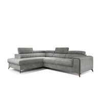 ECKSOFA - OLIVIER (Links, Dunkelgrau) - Dunkelgrau/Grau, Textil (275/205cm) - Möblo