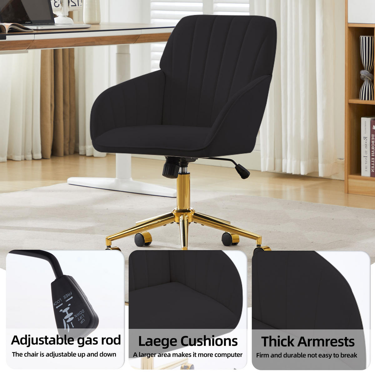 BÜROSTUHL Schwarz 62/60/97 cm - Schwarz, Metall (62/97/60cm) - PANGIVO