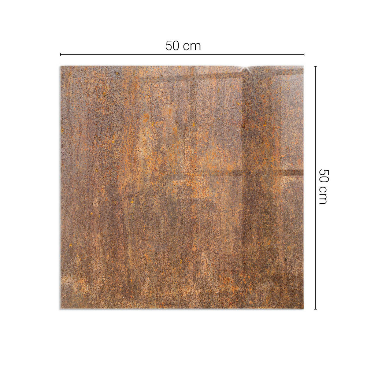 GLASPLATTE für Kamin 50 × 50 cm Braun - Braun, Glas (50/50/0.4cm) - ArtPrintCave