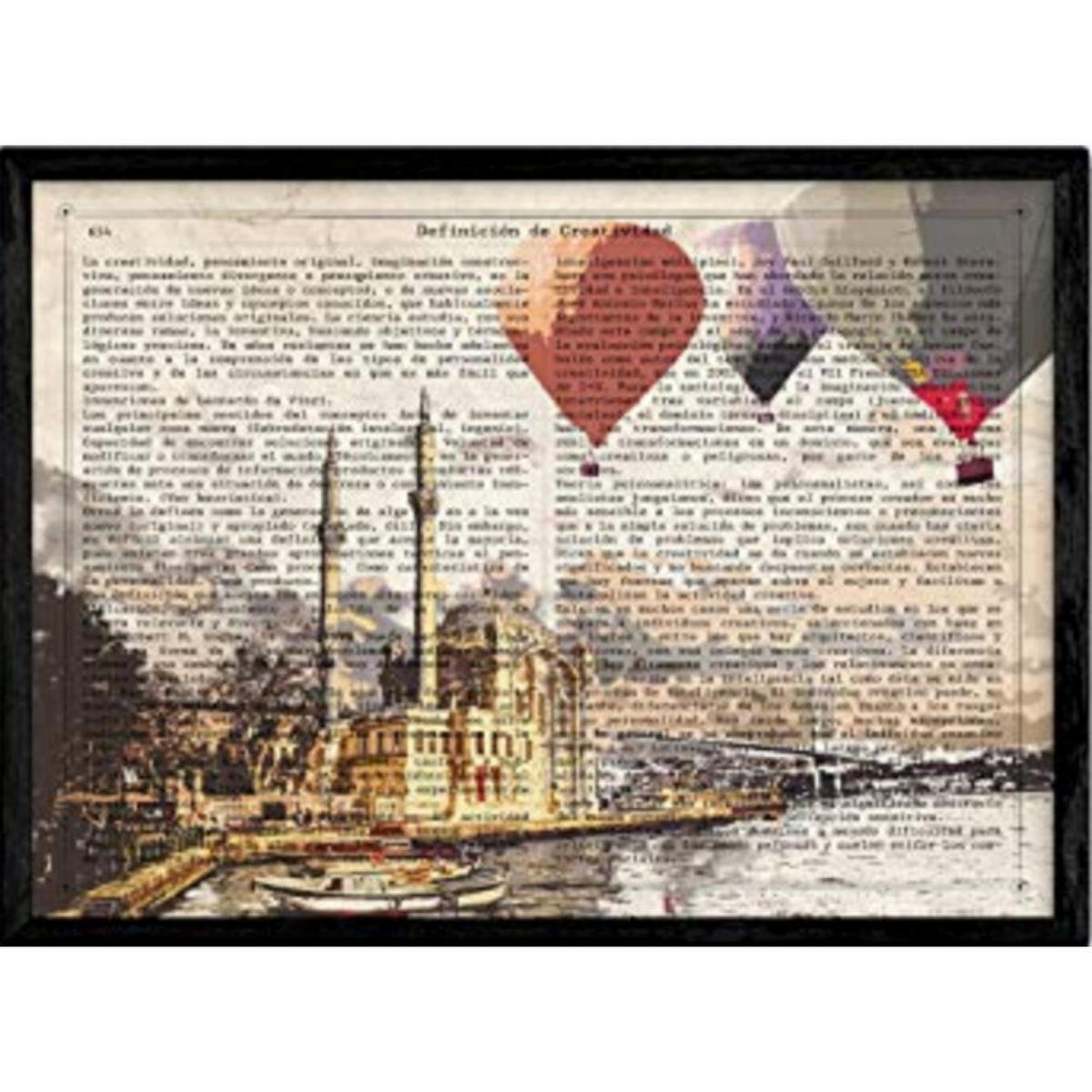 POSTER Istanbul A4 Schwarzer Rahmen - Schwarz, Papier (29.7/5/21cm) - Nacnic