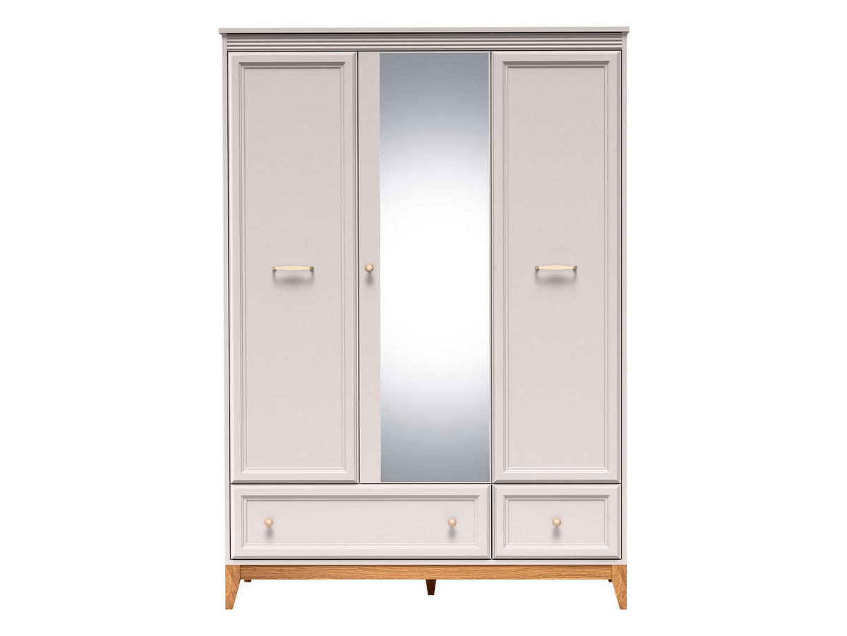 DREHTÜRENSCHRANK Windsor W-15 - Kaschmir/Goldfarben, Holz/Holzwerkstoff (136/193/55cm) - MIRJAN24