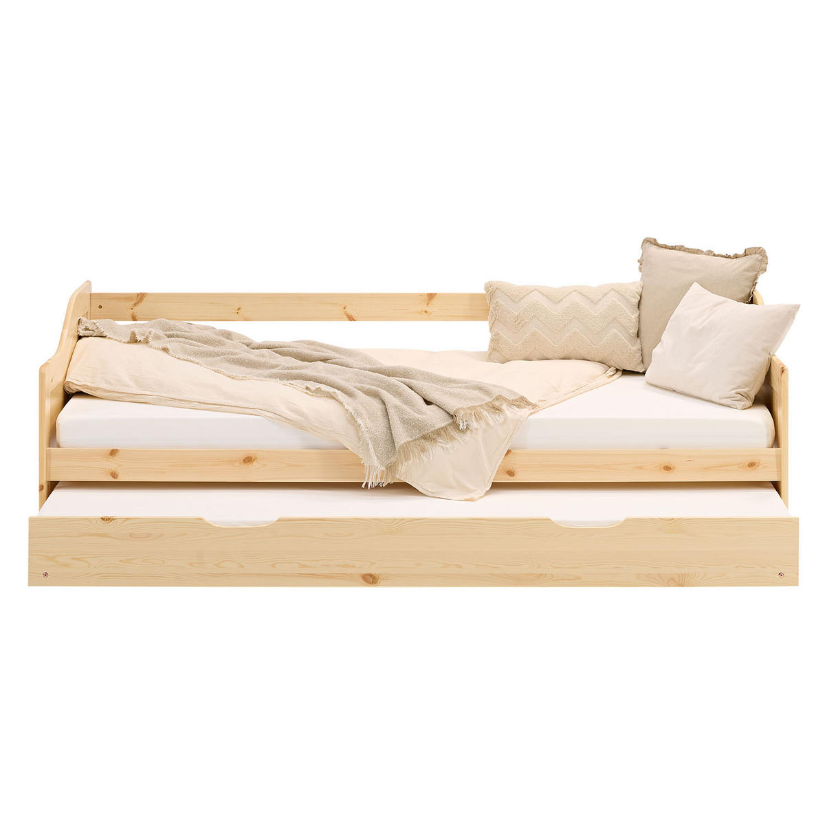 JUGENDBETT ausziehbar 90/200 cm Natur - Naturfarben, Holz (90/200cm) - Homestyle4u