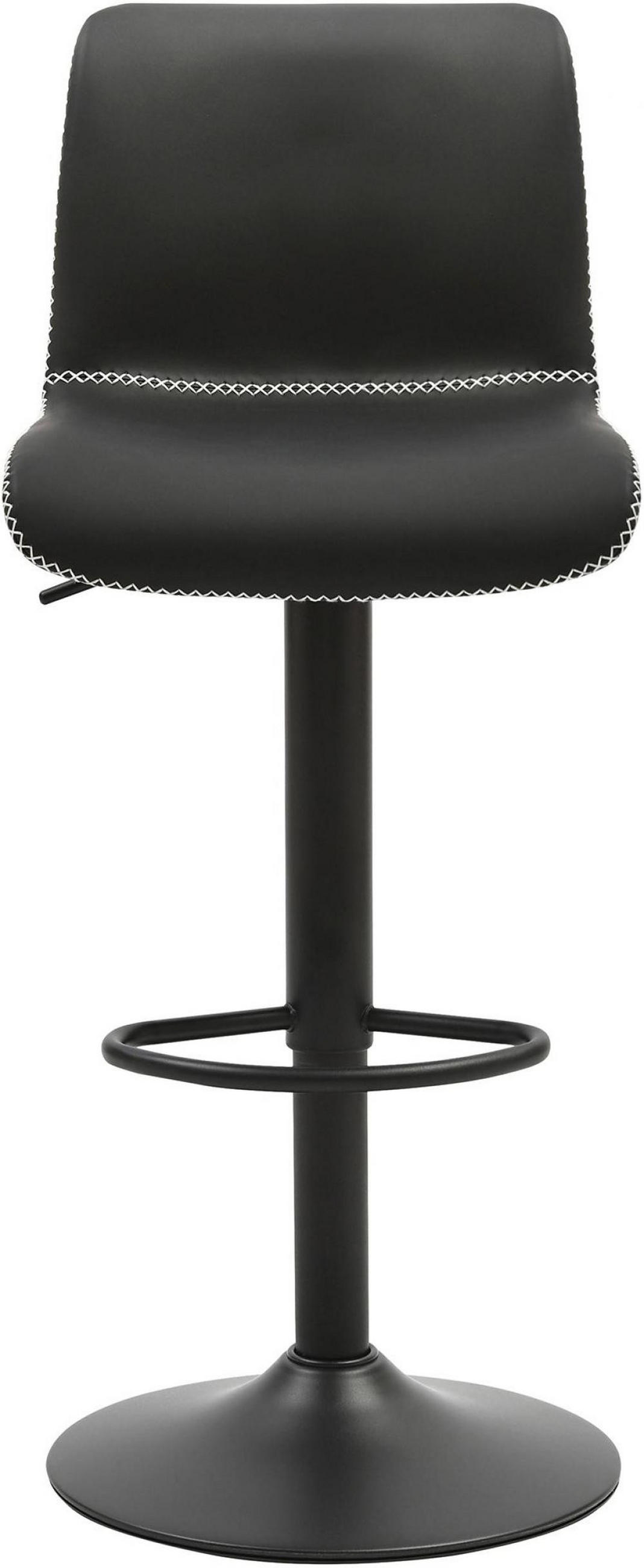 BARHOCKER Lederlook Schwarz - Schwarz, Textil/Metall (41/85/47cm) - CLP