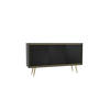 KOMMODE Tori 150 cm Black Graphite - Goldfarben/Schwarz, Holzwerkstoff/Metall (150/80/40cm) - Ravio