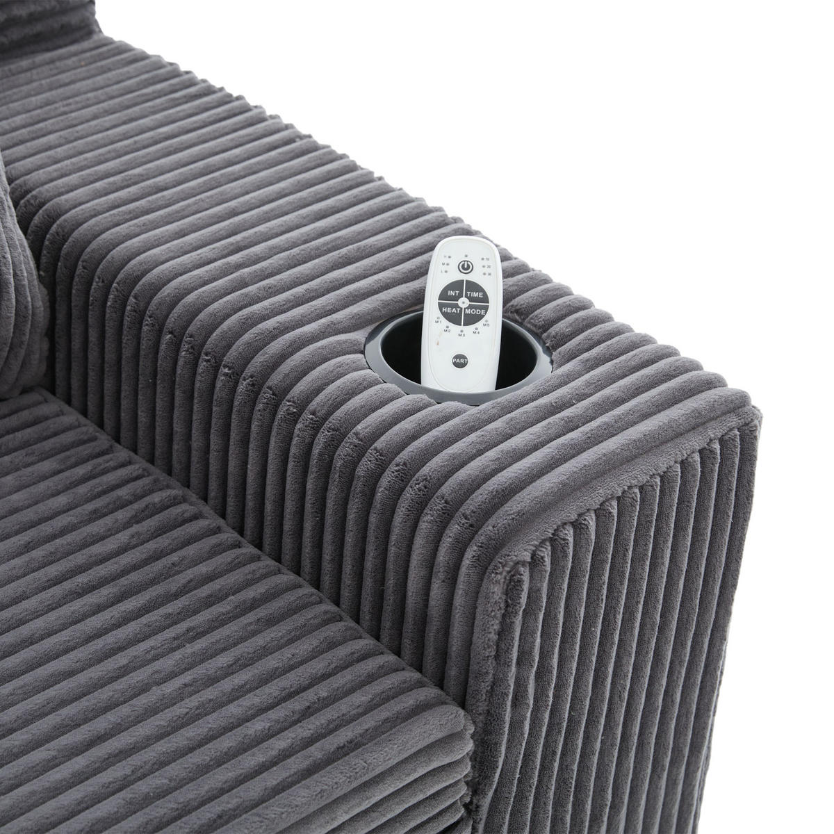 SCHLAFSOFA Modular mit Getränkehaltern und Seitentaschen, DE-42913, Grau - Grau, Textil (172/64/87cm) - ComfortXL