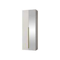 KLEIDERSCHRANK Kerkin 2D mit Spiegel - Sandfarben/Goldfarben, Holzwerkstoff/Kunststoff (70/200/42cm) - MIRJAN24