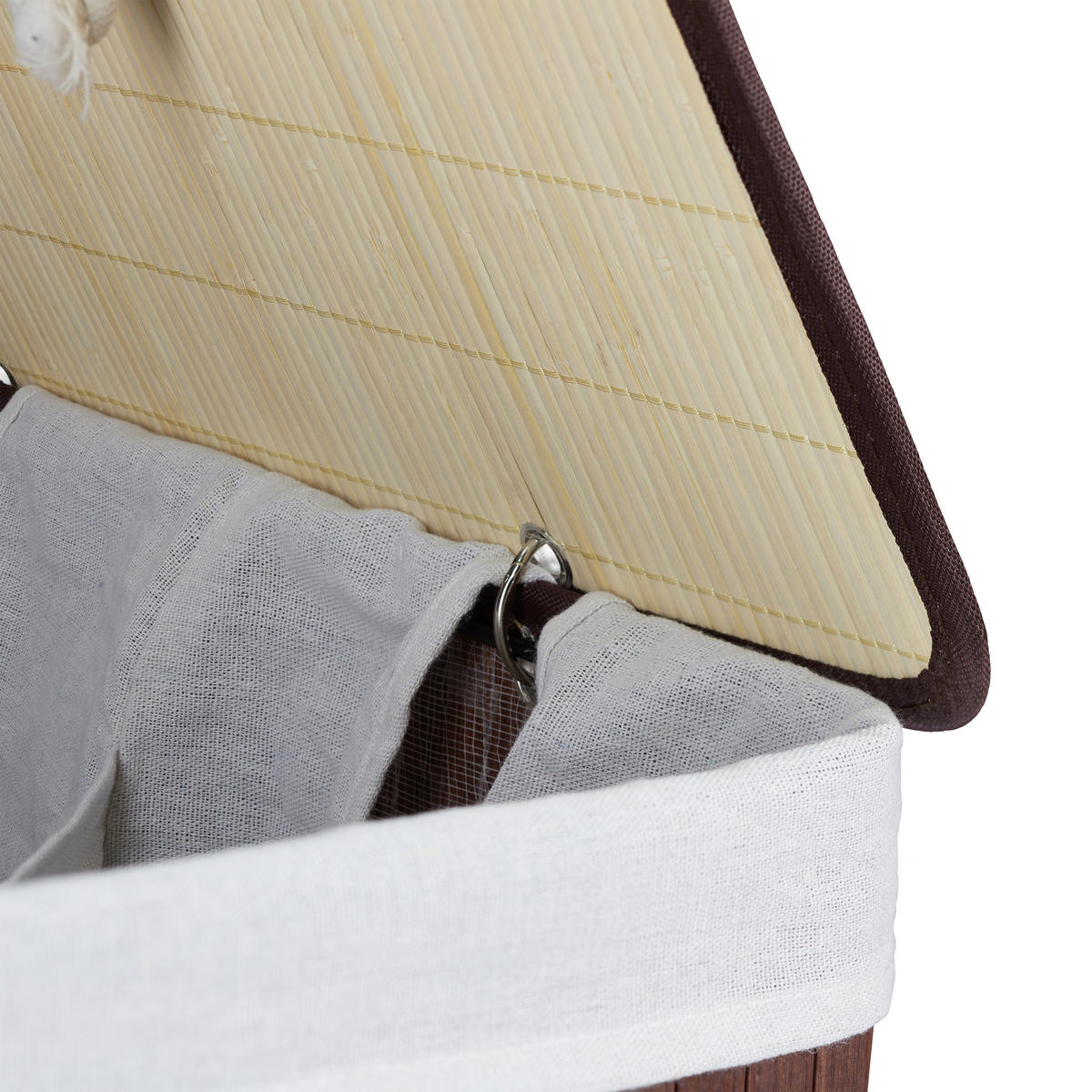 WÄSCHEKORB - Multicolor, Holz/Textil (55/63/35cm) - Relaxdays