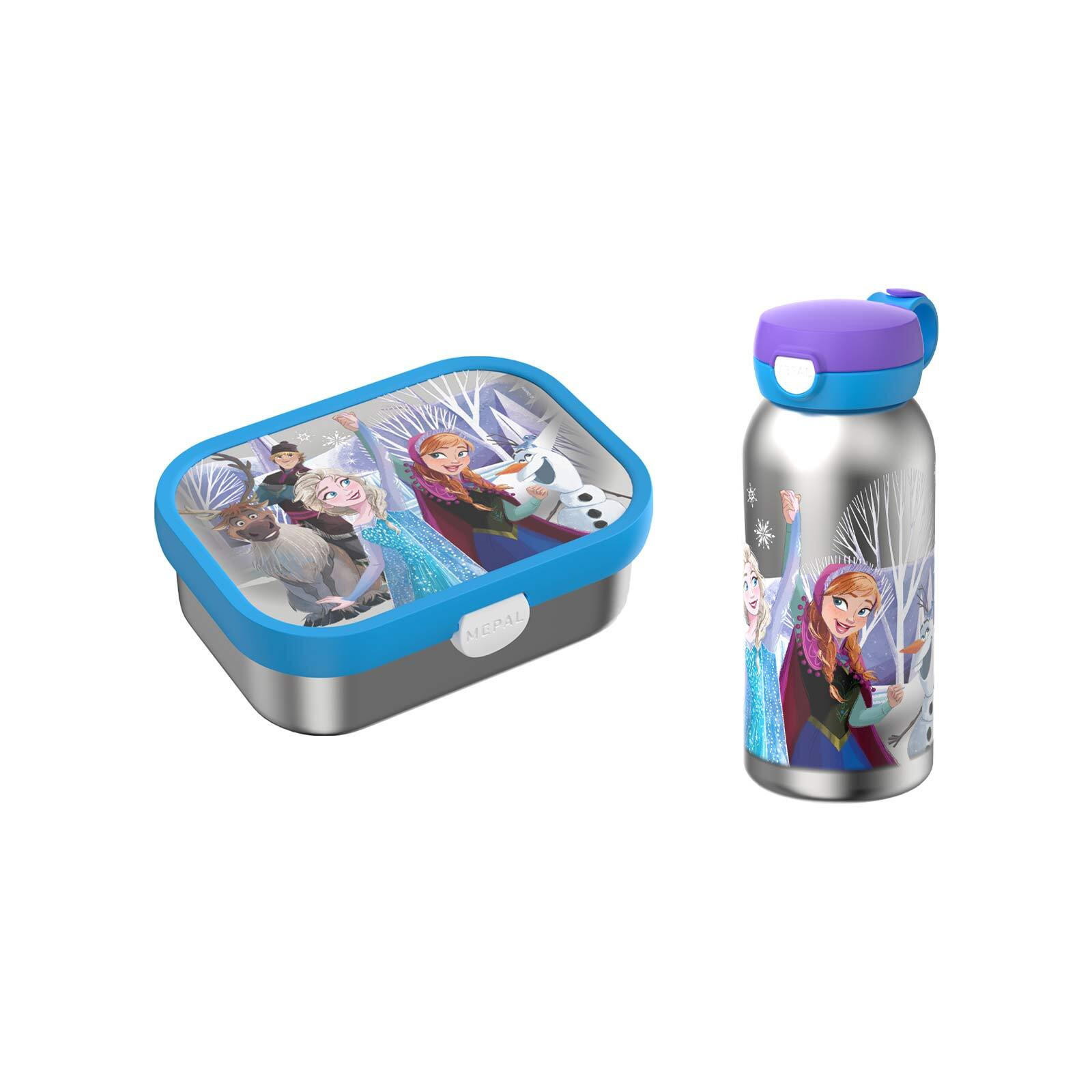 EDELSTAHL-LUNCHSET Campus Frozen Friends 2er Set - Blau/Multicolor, Kunststoff/Metall (2/2/2cm) - Mepal