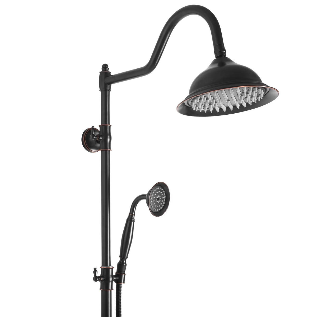 DUSCHGARNITUR Rea Bergamo Old Black - Schwarz, Metall (21/150/50cm) - REA