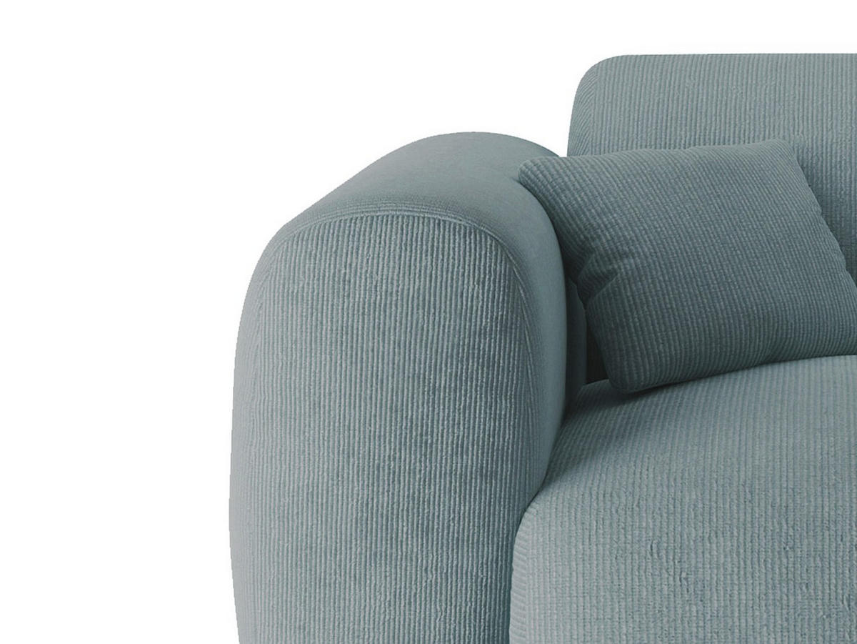 SOFA ohne Schlafmöglichkeit - 5 Personen - Samt, Stoff - Blau - - Blau, Textil (280/165cm) - Vente-Unique