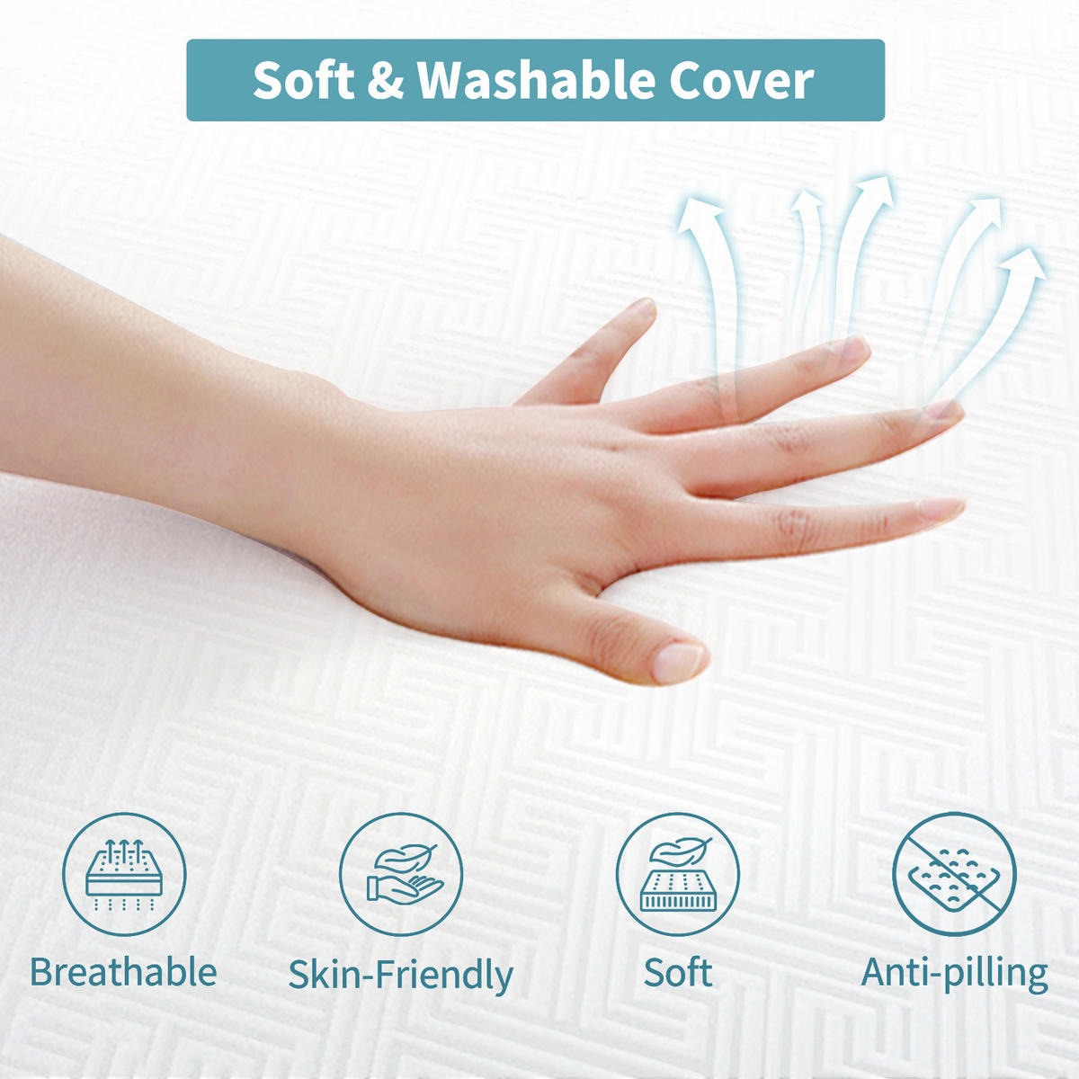 MATRATZE 60x190 cm Memory Foam Blau-Weiß - Blau, Textil (60/190cm) - Rattrix