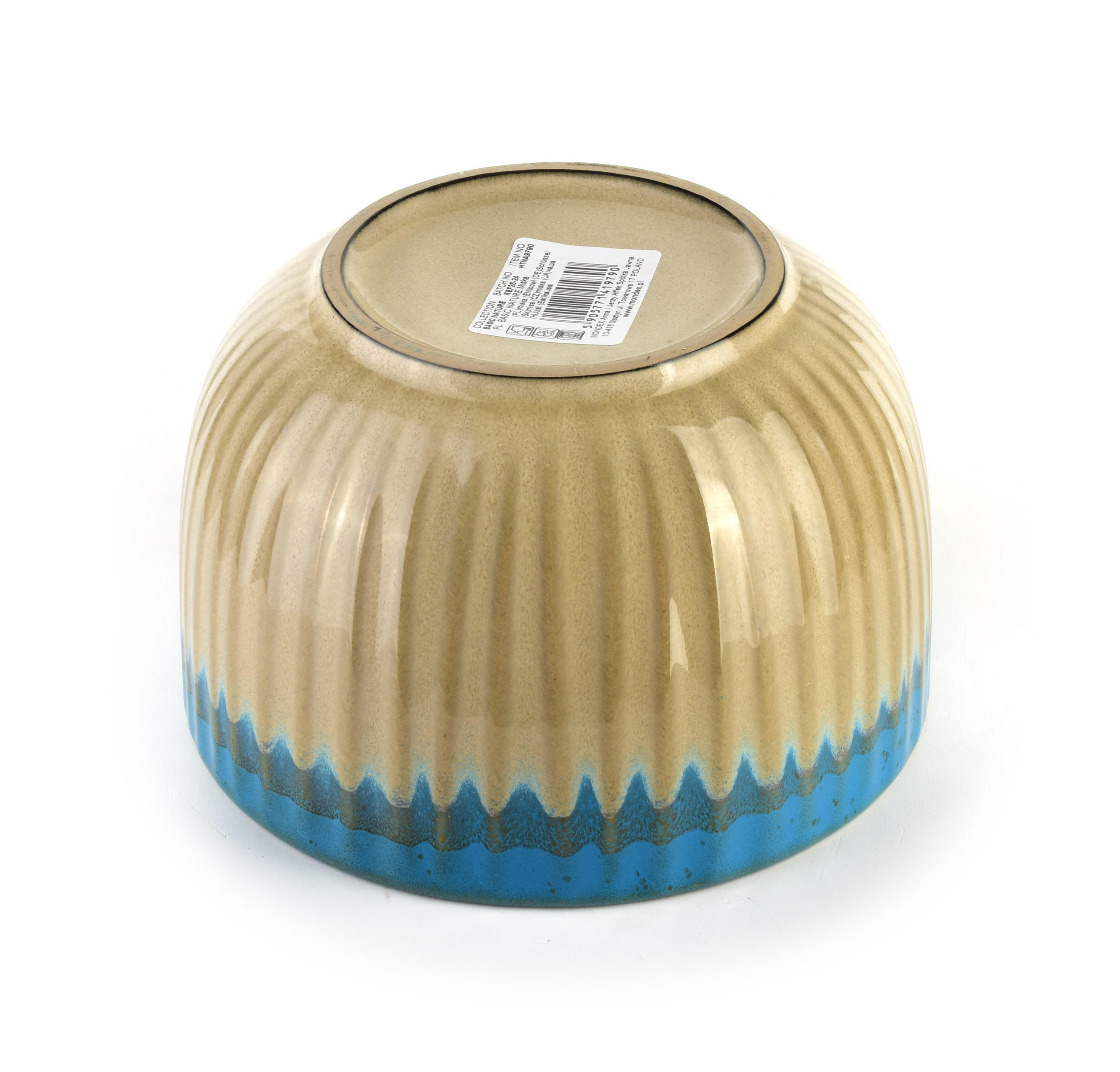 SCHALE Basic Nature Beige Blau 15.5/15.5/10.5 cm Keramik - Blau/Beige, Keramik (15.5cm) - Mondex