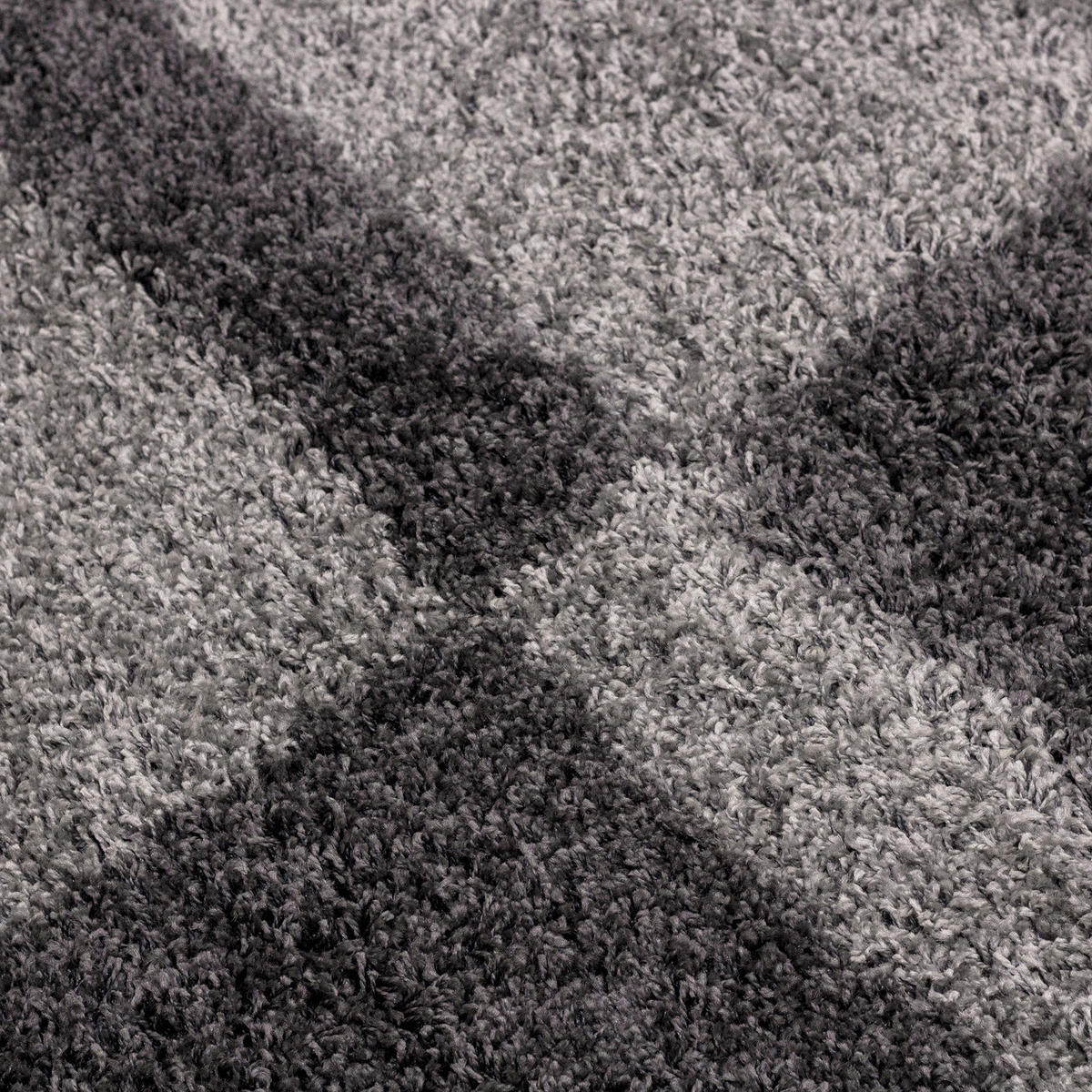 TEPPICH Hochflor Shaggy Karo Design Polypropylen Wohnzimmer Grau Läufer 100x200 - Grau, Textil (100/200cm) - KADIMA DESIGN