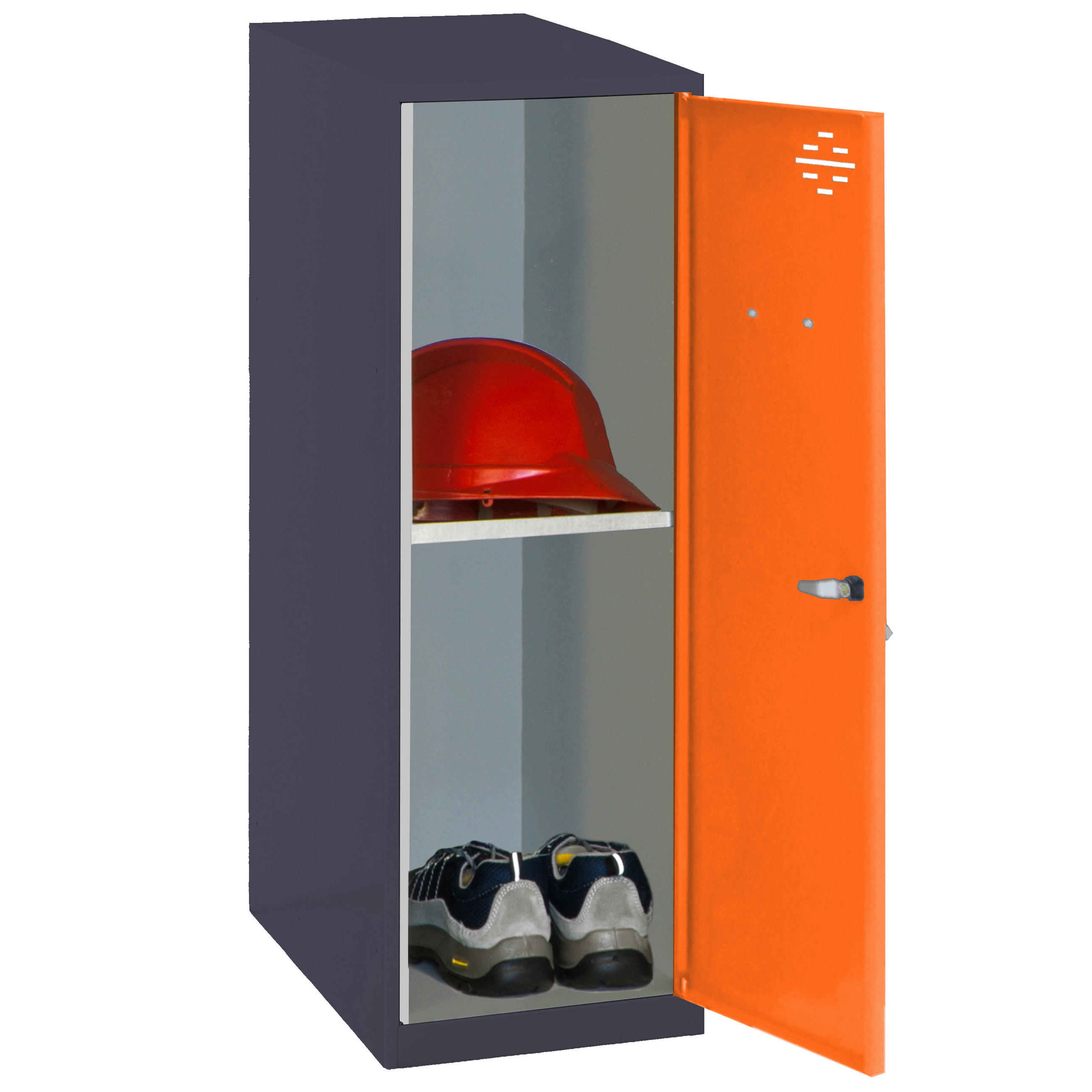 SCHLIESSFACHSCHRANK Amego HxBxT 91,5x30x50 cm 1x Fachboden Ohne Standfüße Orange-Anthrazit Spind - Orange, Metall (30/91.5/50cm) - PROREGAL