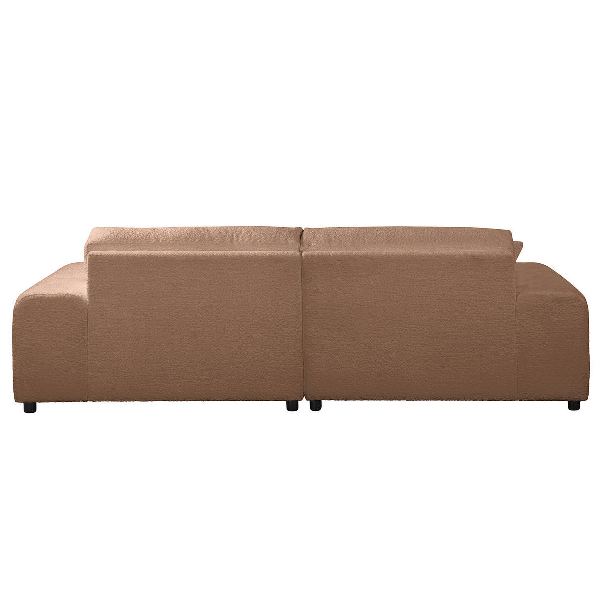 BIGSOFA - Hellbraun/Schwarz, Kunststoff/Textil (237/79/144cm) - home24
