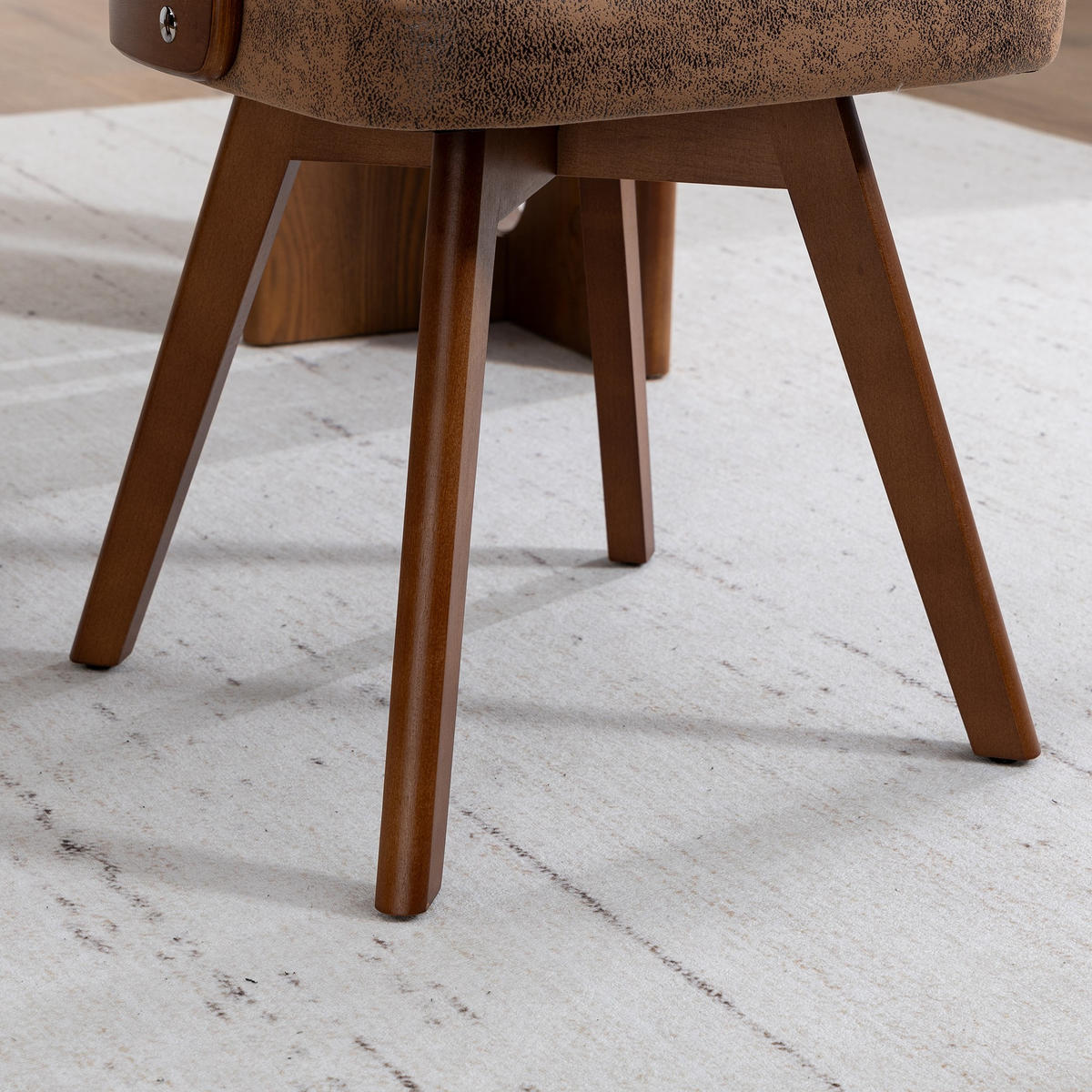 STUHL 2er-Set Esszimmerstuhl,360° drehbar,Massivholzrahmen,Mikrofaser,Dunkelbraun - Dunkelbraun, Holz (44/72/41cm) - LVHOM
