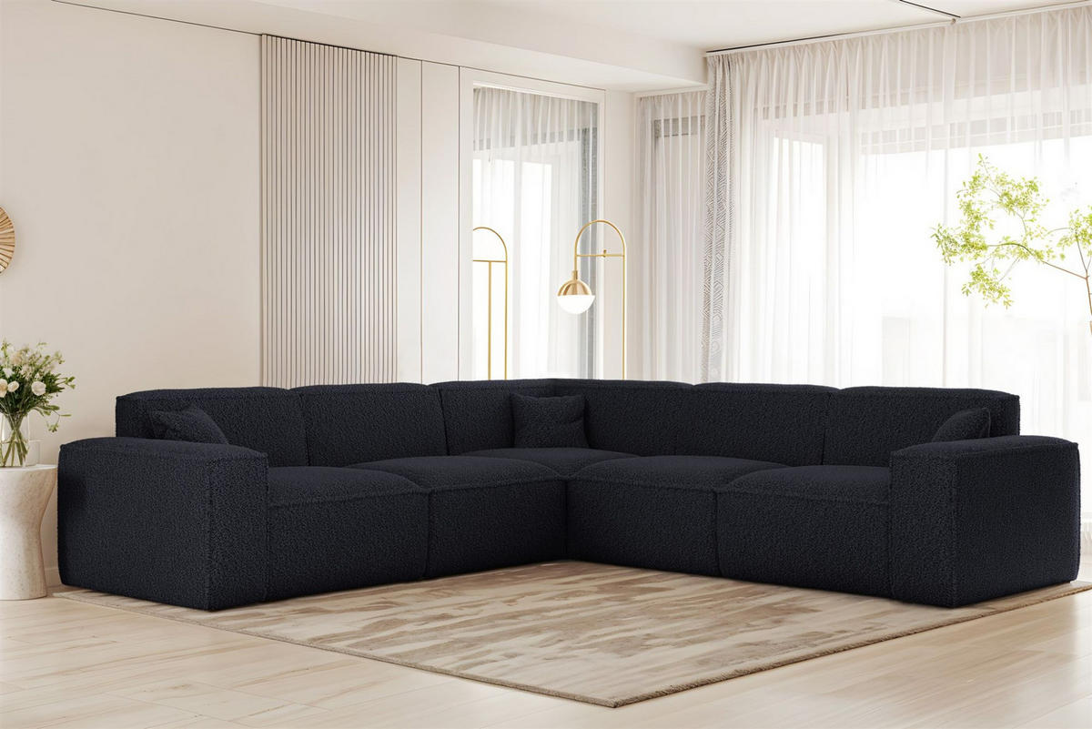 ECKSOFA Celes Premium In Sven - Blau, Holzwerkstoff/Textil (246/246cm) - Fun Möbel