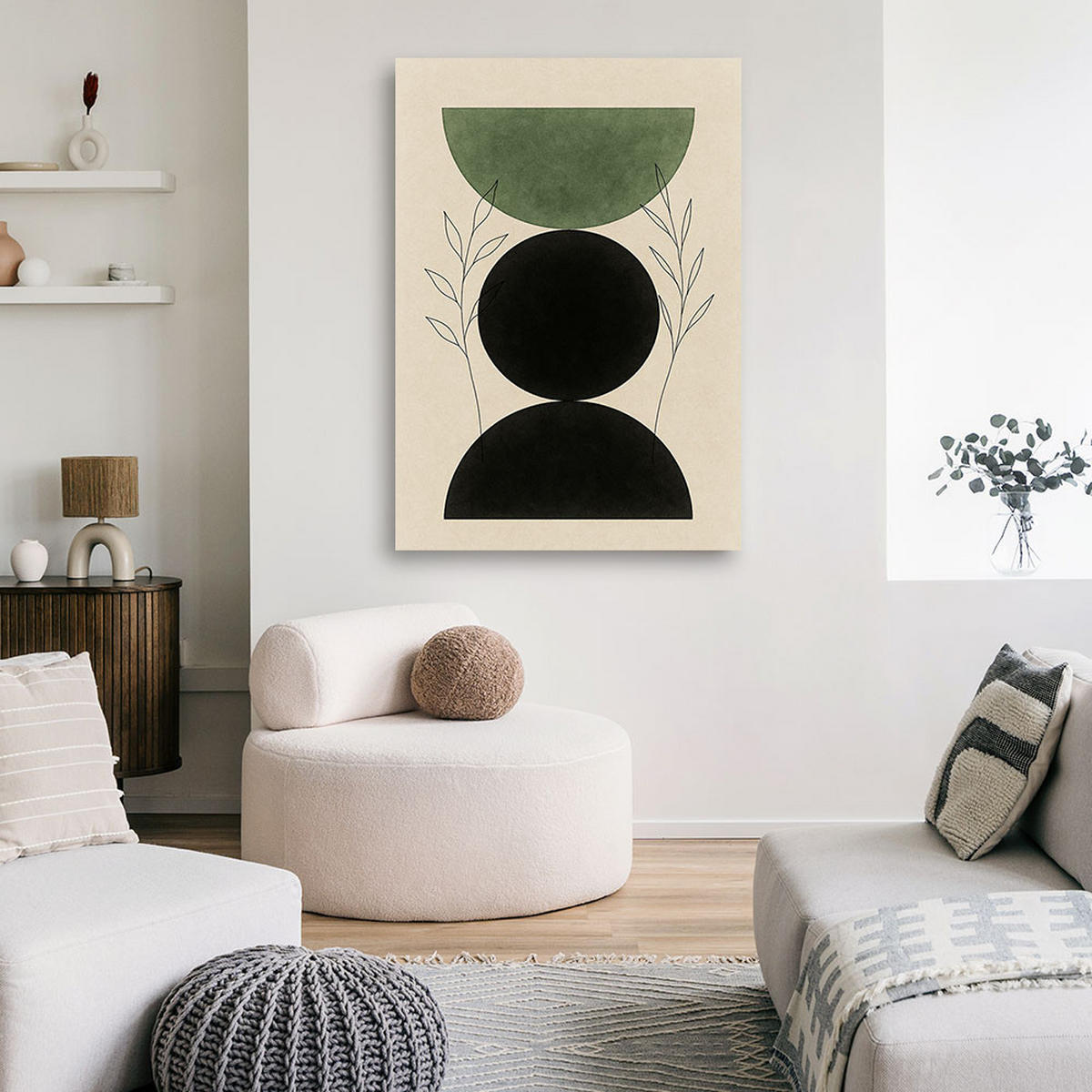 LEINWANDBILD Abstraktion 80x120cm - Beige, Textil (80/120cm) - Feeby