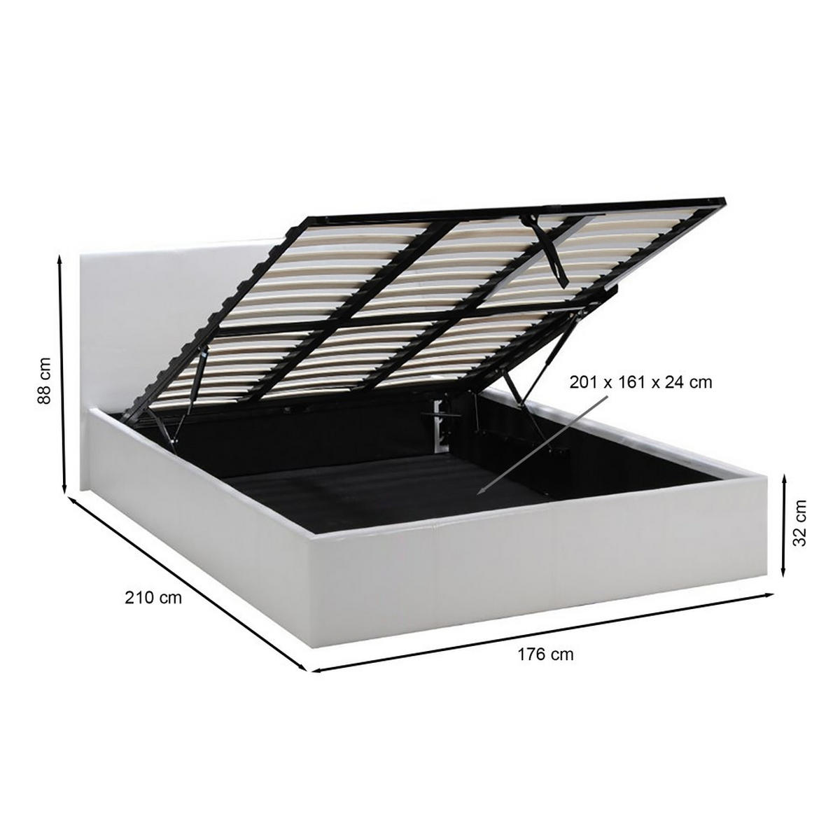 BETT BARCELONA160x200 - Weiß - Weiß, Holzwerkstoff (160/200cm) - Weber Industries