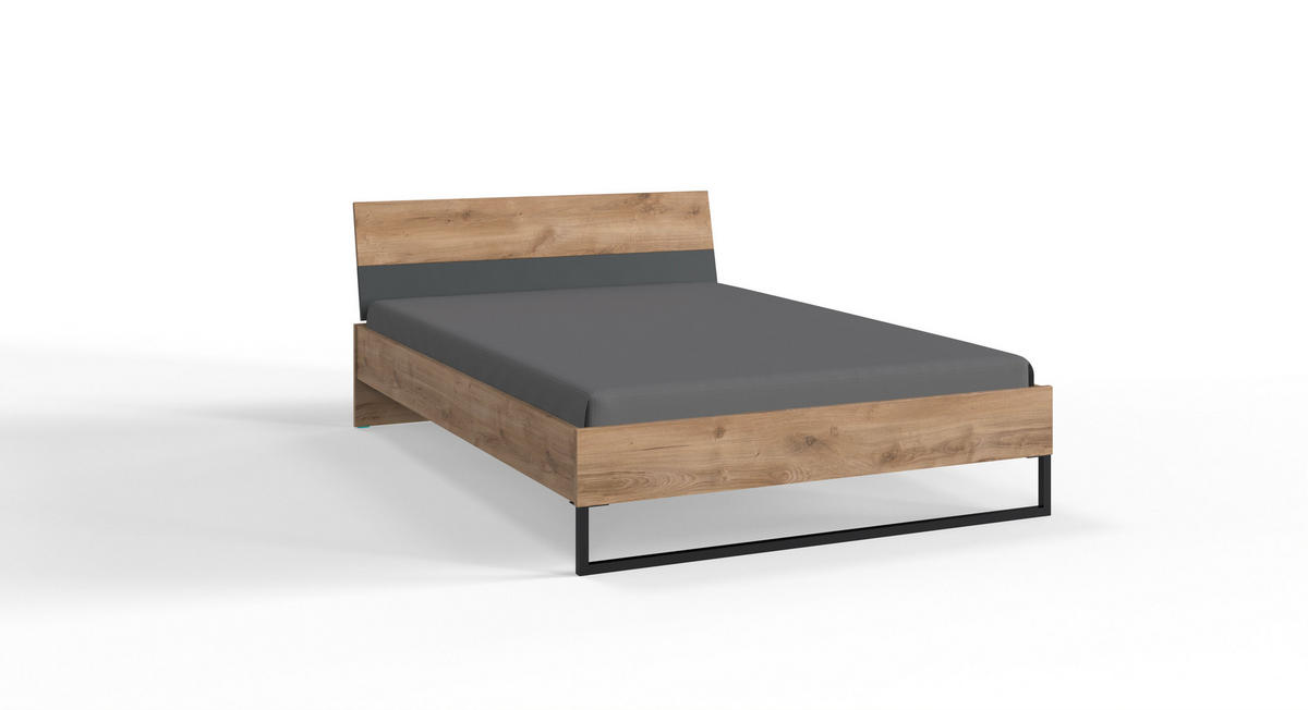 JUGENDZIMMER Texel in Plankeneiche und Grafit 4teiliges Kinderzimmer Komplett Set - Braun, Holzwerkstoff (120/200/80cm)