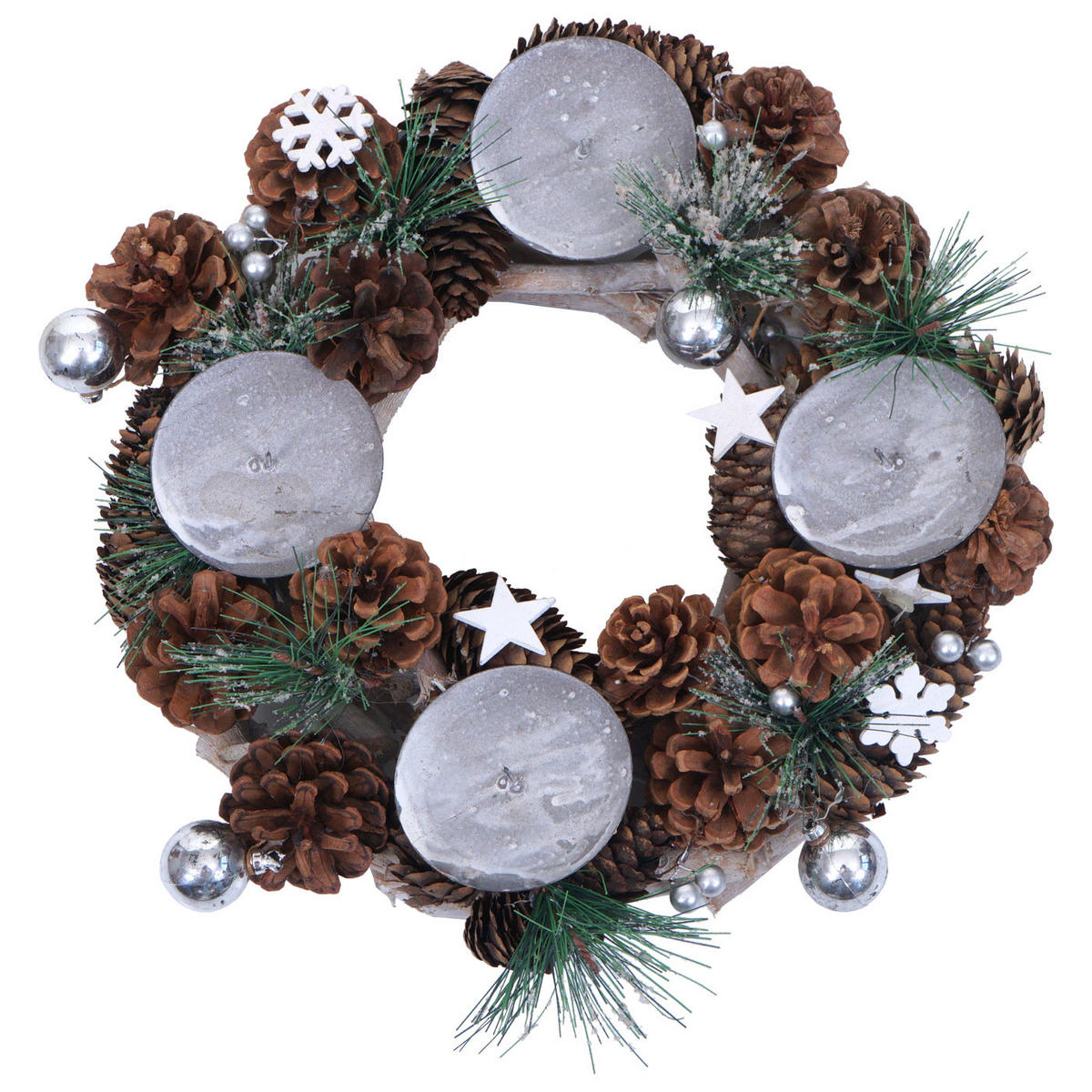 ADVENTSKRANZ MIT KERZEN Braun - Braun, Holz (10cm) - MCW