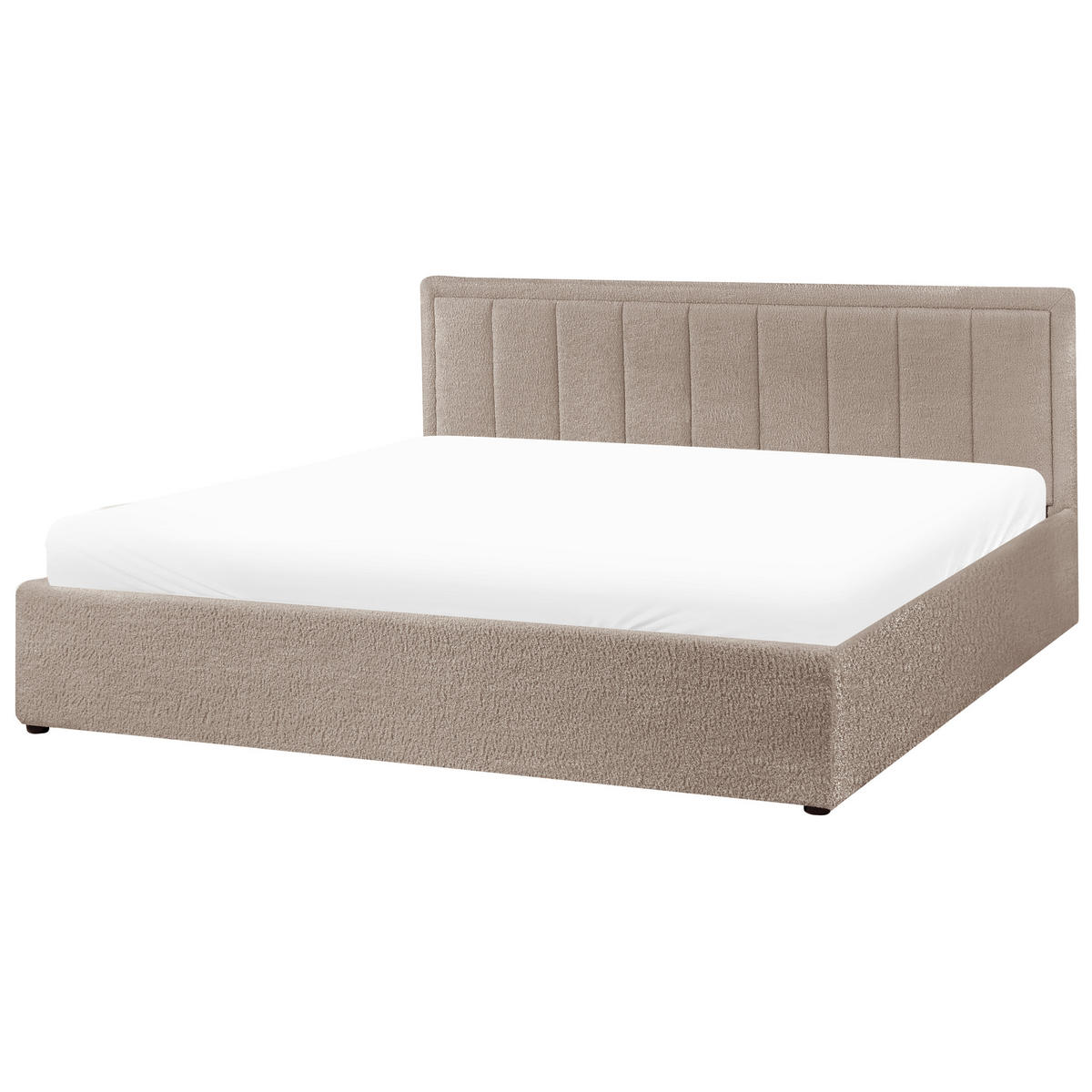 BETT mit Stauraum 180/200 cm Bouclé Taupe Montlaur - Taupe, Textil (180/200cm) - Beliani