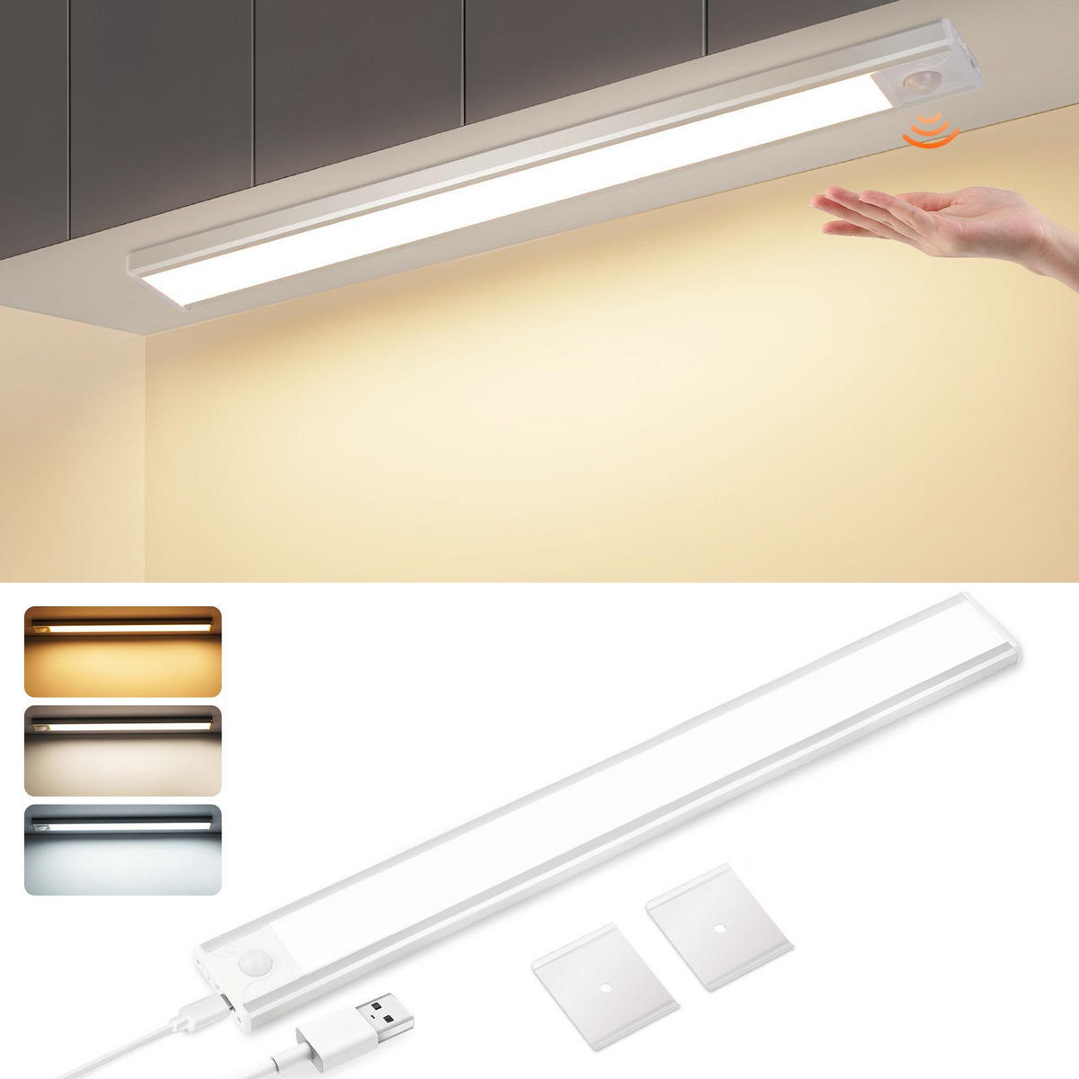 LED-UNTERBAULEUCHTE Bennett II 40/4/1cm - Silberfarben, Metall (40/4/1cm) - Nettlife