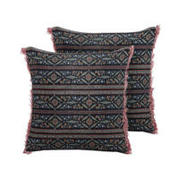 DEKOKISSEN 2er-Set Bunt 45/45 cm Ruta - Multicolor, Textil (45/45cm) - Beliani