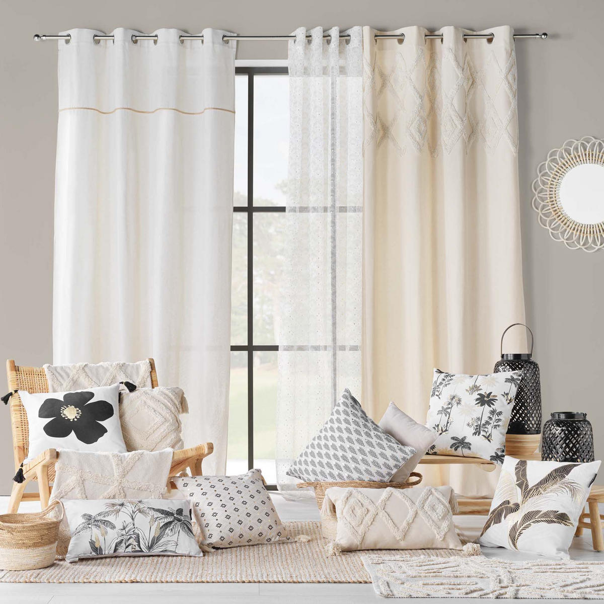 ZIERKISSEN Issey 45/45 cm - Beige, Naturmaterialien (45/45cm) - Douceur d´intérieur