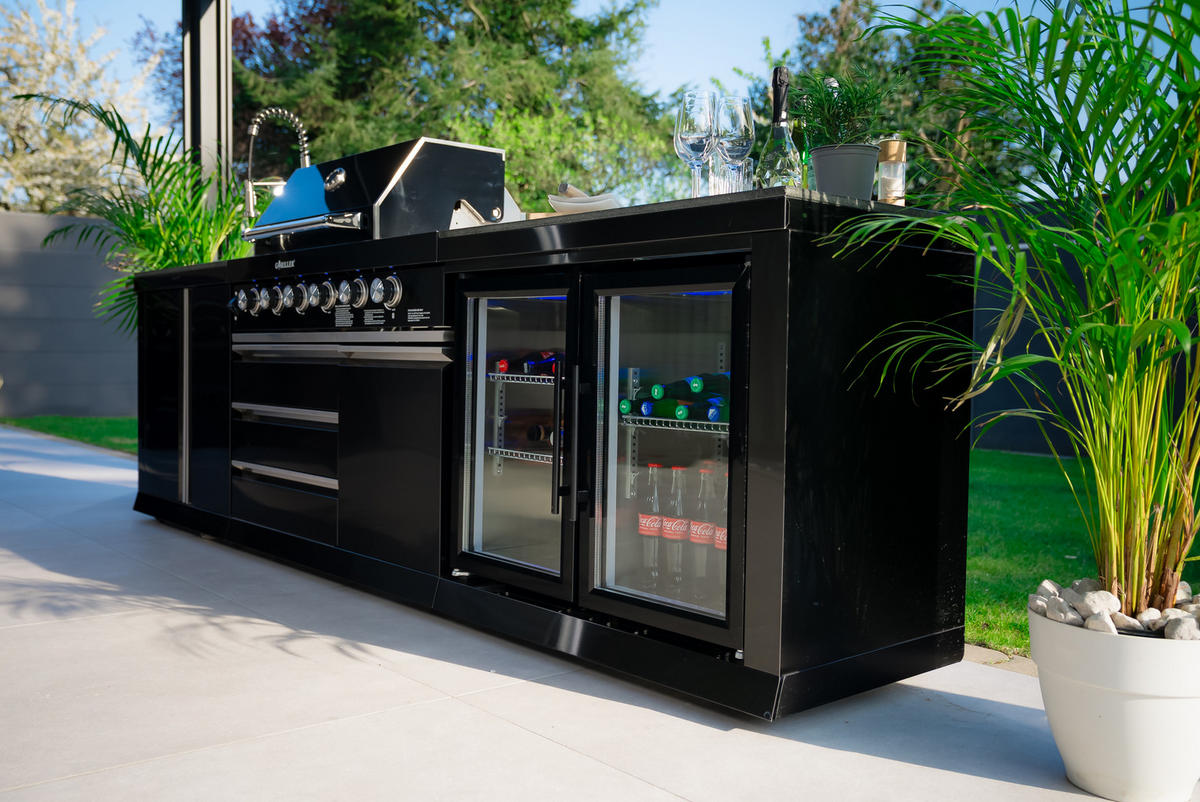 OUTDOORKÜCHE Grillmaster selected 300/58/119cm - Schwarz Hochglanz, Metall (58/90/300cm) - Goriller