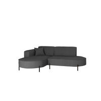 ECKSOFA L-Form Designer Modena Rein stoff Cord Graphit Links - Dunkelgrau, Holzwerkstoff (165/236cm) - Kaiser Möbel