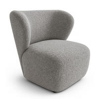 SESSEL Silber EVA Breites Rückenlehne Bouclé Stoff - Grau, Textil (82/74/74cm) - Sepro Meble