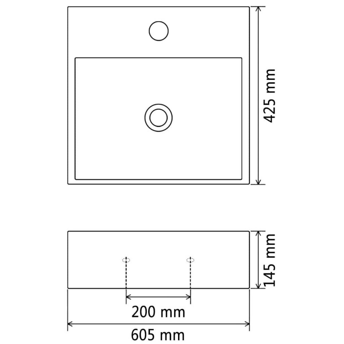 WASCHBECKEN Labounty 60.5/42.5/14.5 cm - Schwarz, Keramik (60.5/14.5/42.5cm) - Nettlife