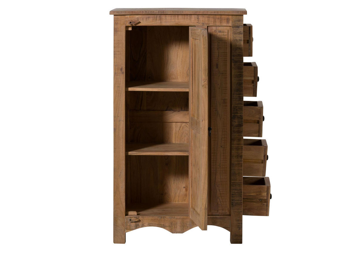 KOMMODE Akazie 70x40x120 natur versiegelt NATURE OF SPIRIT #258 - Braun, Holz (70/120/40cm) - Massivmoebel24