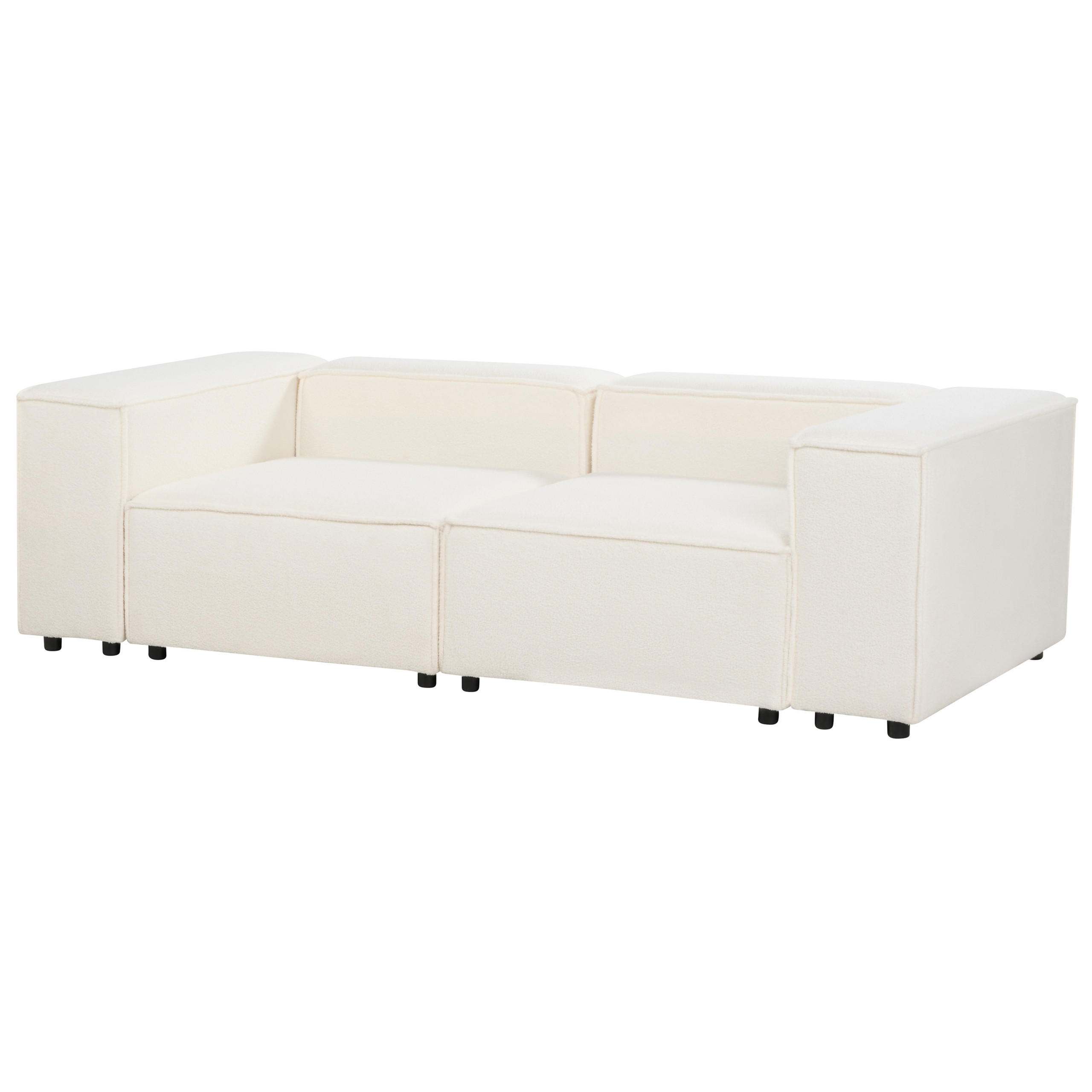 2-SITZER-SOFA Bouclé weiß Aprica - Schwarz/Weiß, Textil (240/68/119cm) - Beliani