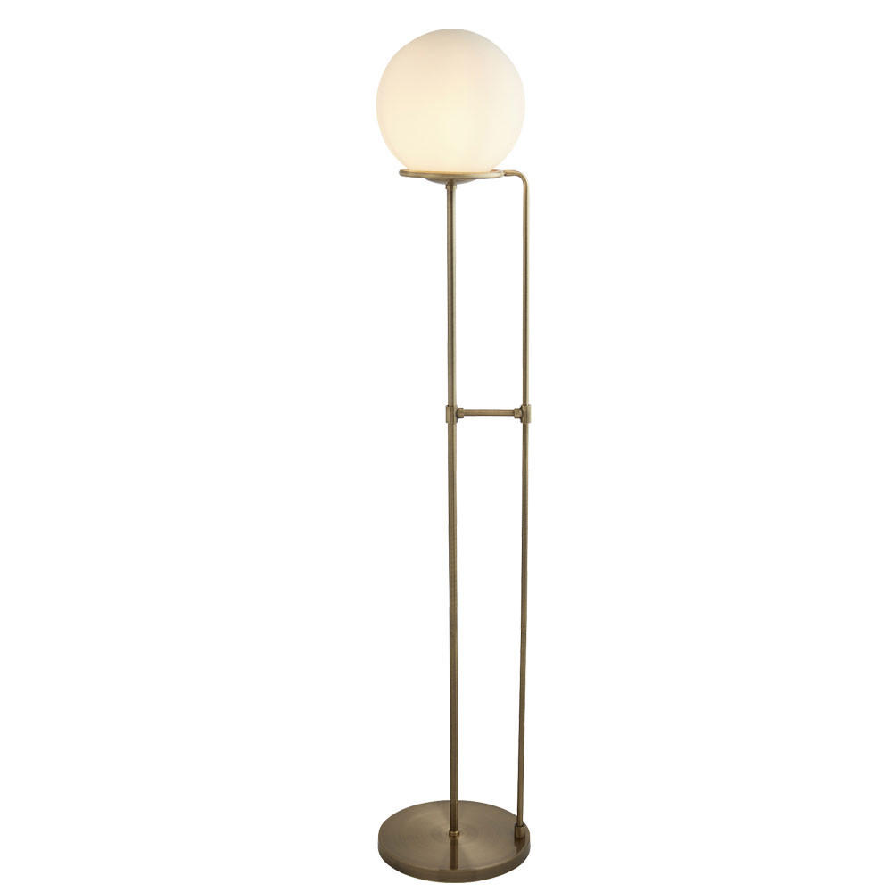 LED STEHLEUCHTE Messing Opalglas - Messingfarben, Glas (28/28/145cm)
