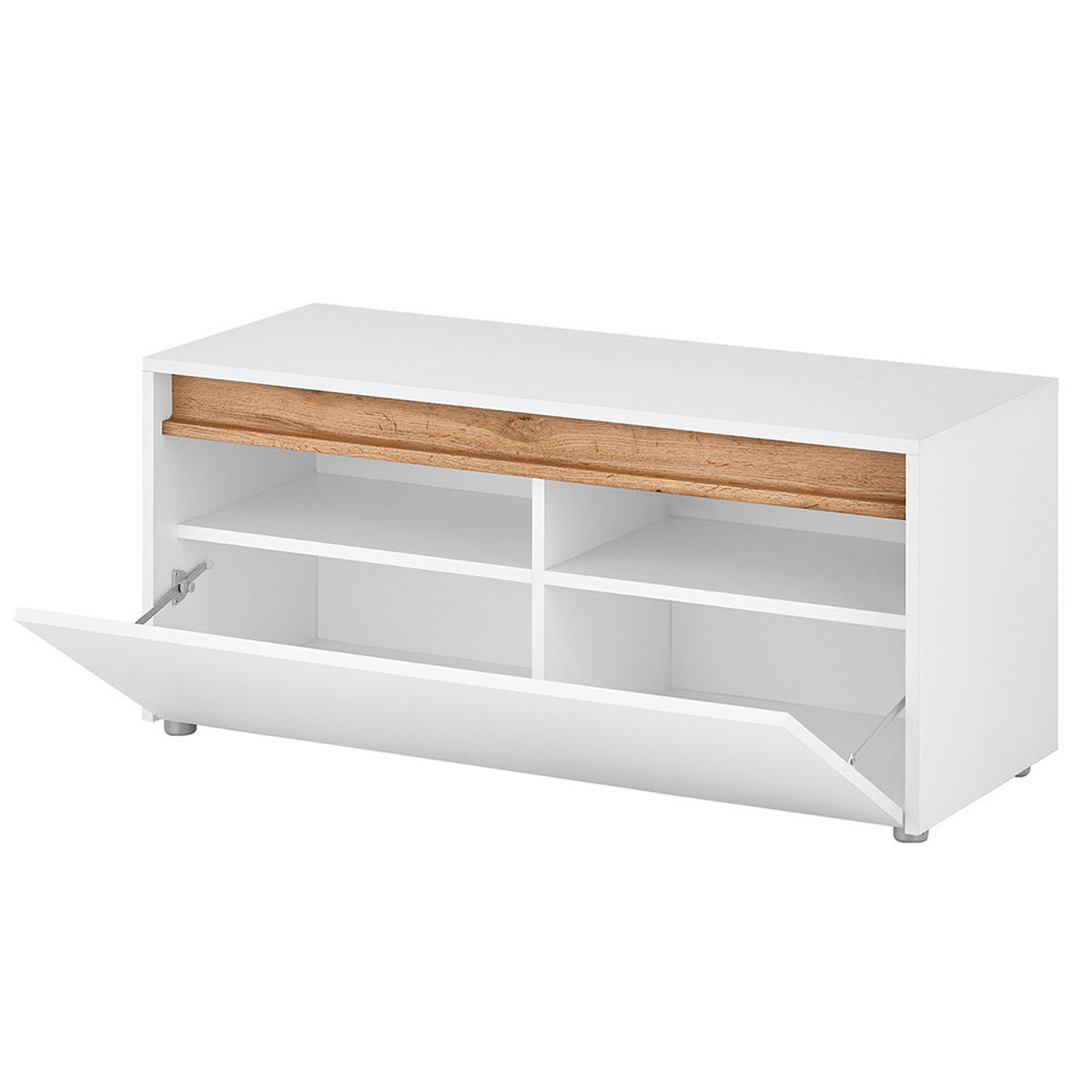 SCHUHBANK Crisp-61 - Weiß, Holzwerkstoff (100/45/40cm) - Lomado