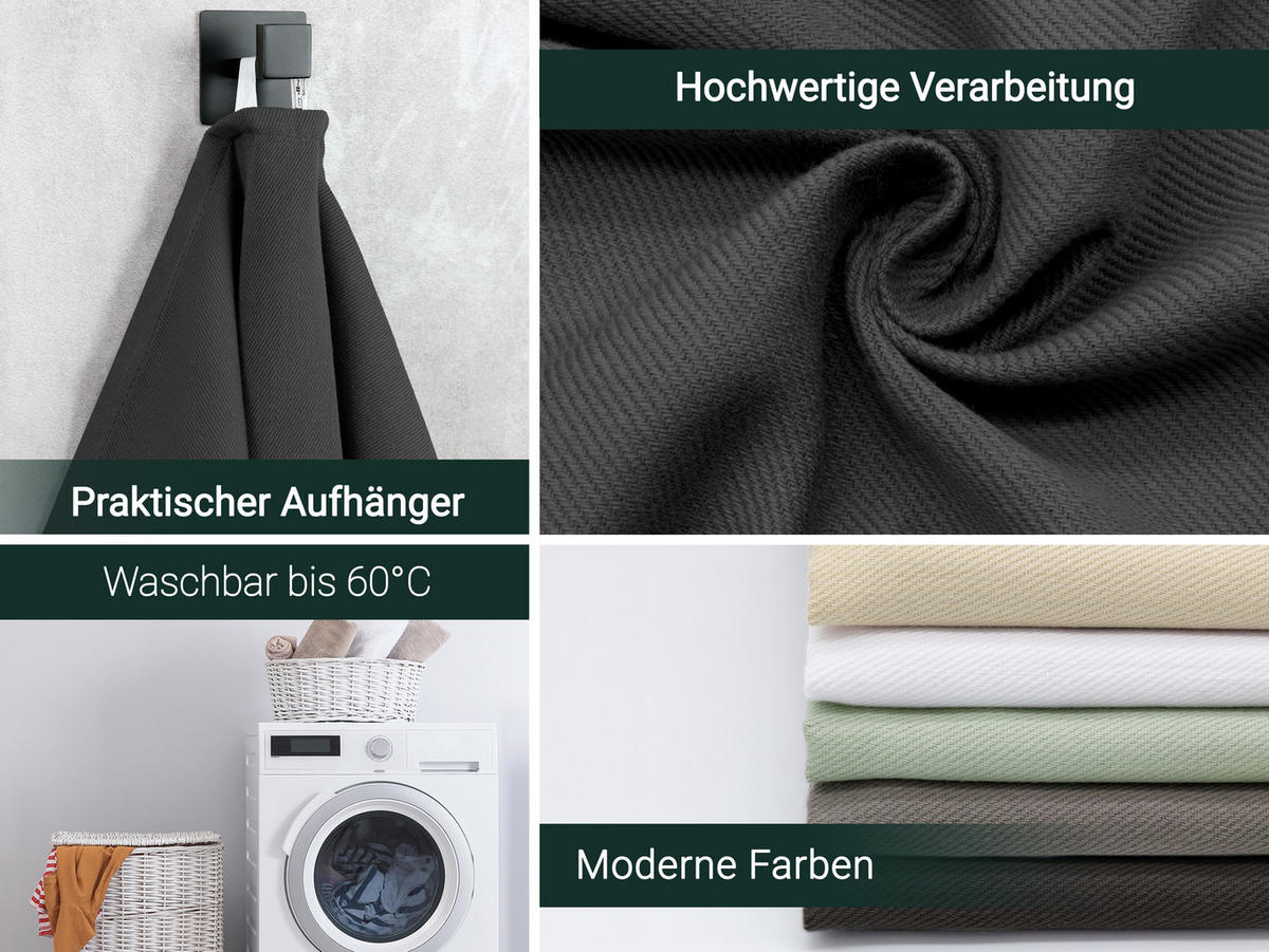 GESCHIRRTÜCHER, 5er-Set, 100% Baumwolle - Schwarz, Textil (50/70cm) - Zollner