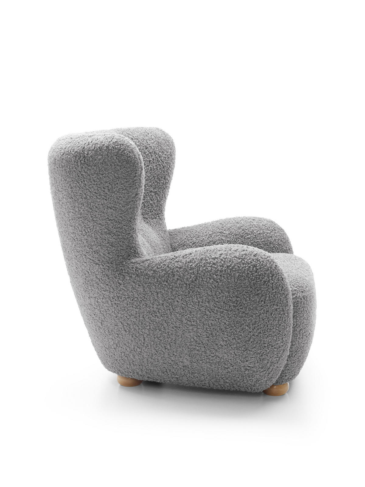 SESSEL MIST, Polstersessel Klassisch Loungesessel, Bucle-Stoff Grau - Grau, Holz/Holzwerkstoff (88/91/100cm) - MASSENO