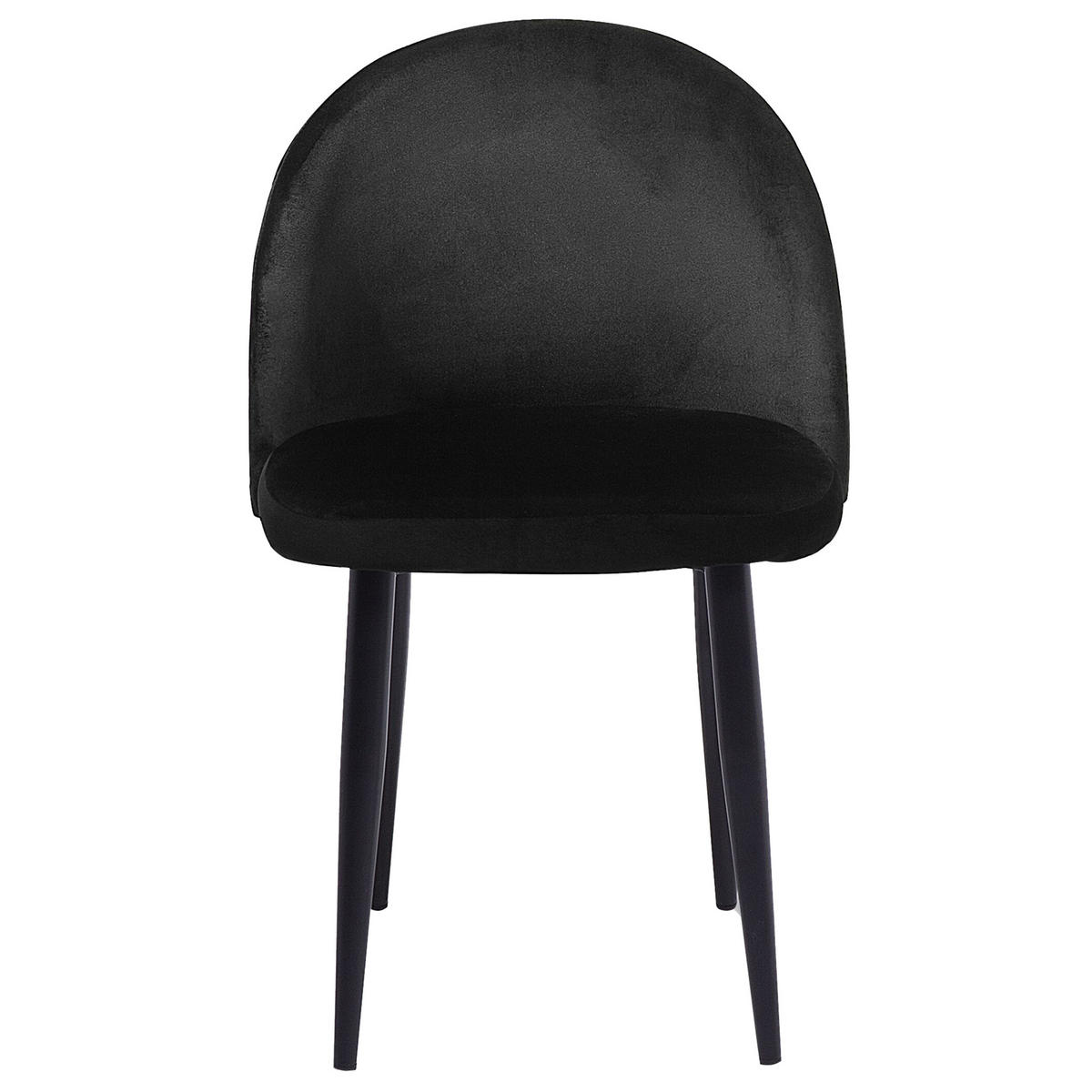 ESSZIMMERSTUHL 2er-Set Samtstoff schwarz Visalia - Schwarz, Textil (50/81/47cm) - Beliani