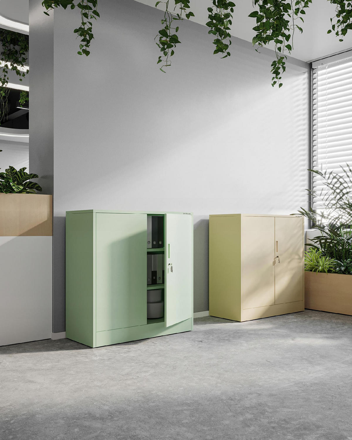 METALLSCHRANK Beata - Grün, Metall (90/93/40cm) - Jan Nowak