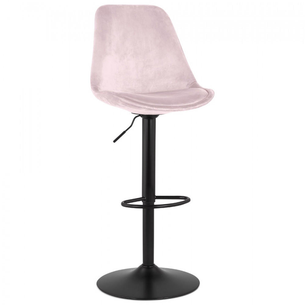 BARHOCKER Rosa 55x123x48cm - Schwarz/Rosa, Textil/Metall (55/123/48cm) - AlterEgo