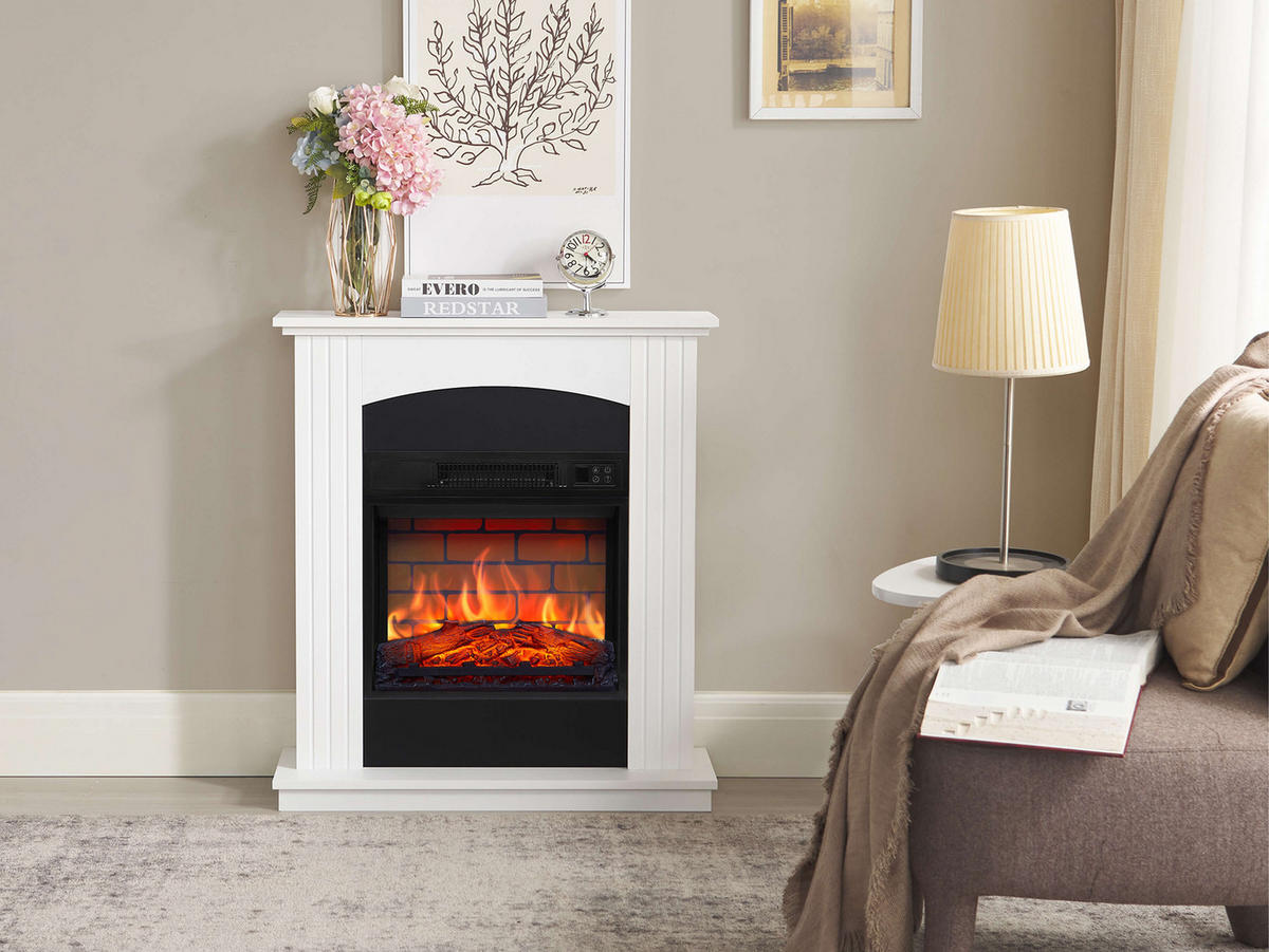 ELEKTROKAMIN Collins AF18B Weiß – Breite 58 cm, 3D-Flammeneffekt, LED-Beleuchtung, Heizfunktion - Weiß, Glas/Holzwerkstoff (76/84/24cm) - ArtiFlame