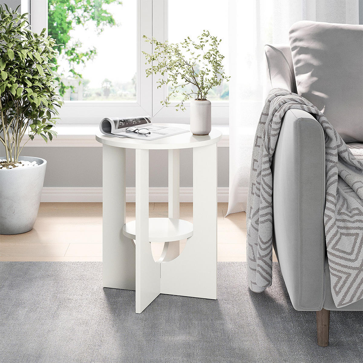 KONFERENČNÍ STŮL Vareo Bílá - bílá, kompozitní dřevo (40/40/50.5cm) - Vicco